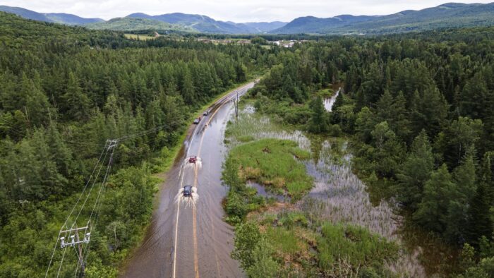 Route inondée